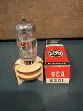 RCA 6201 12AT7WA BLACK Plate Halo Get Vacuum Tube NOS NIB HICKOK&Maxi Test🎶