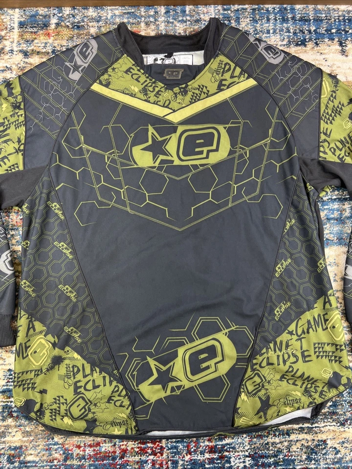 Camiseta de paintball acolchada negra y verde Planet Eclipse manga larga para hombre talla S Foto 3 de 4