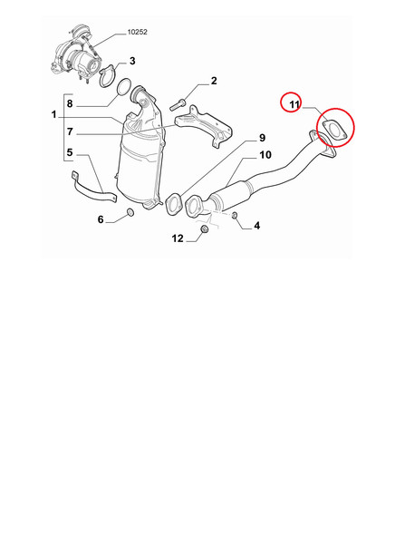 Dichtung Rohr Auspuff Fiat Ducato - Alfa Giulietta Original 51814153-image