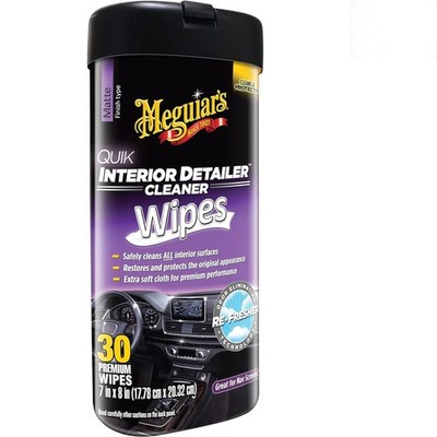 Non-Greasy Meguiar's Interior Wipes with UV Protection - 30 Count, All Surfaces