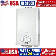Tankless Propane Water Heater 10l Instant Hot Whole House Cabin White G12