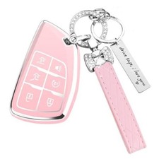 for Chevy Key Fob Cover, 6 Button TPU Protection Case, 6 Buttons 6 Buttons-Pink
