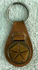 Vintage Chrysler Keychain Brass Tan Leather VIP Delivery System — photo 1