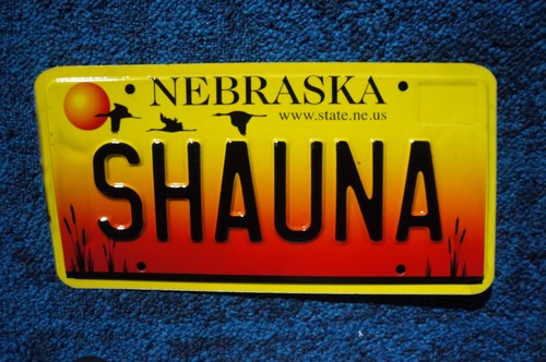 NEBRASKA Vanity License Plate - SHAUNA