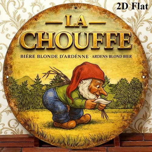 La Chouffe Beer Branding Vintage Tin Metal Signs Home Décor 8x8