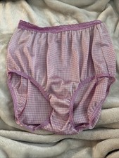 Vintage Bali Panty Size L / 7 Lavender Printed Lace Trim High Waisted