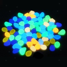100PCS Glow in The Dark Garden Pebbles Stones Rocks for Indoor and Outdoor