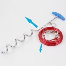 Dog Puppy Pile Out Stake Steel Spiral Traction dog pile for Outdoors Camping