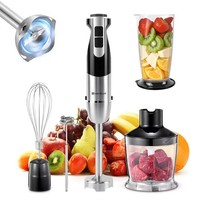 3000W Hand Blender Handheld Immersion Stick Blender 12 Speed & Turbo, Silver