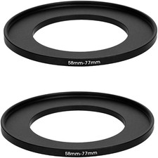  2 Pcs 58-77MM Step-Up Ring Adapter, 58Mm to 77Mm Step up Filter Ring, 58 Mm Ma