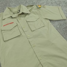 Boy Scouts of America BSA Shirt Youth Large Short Sleeve Patches