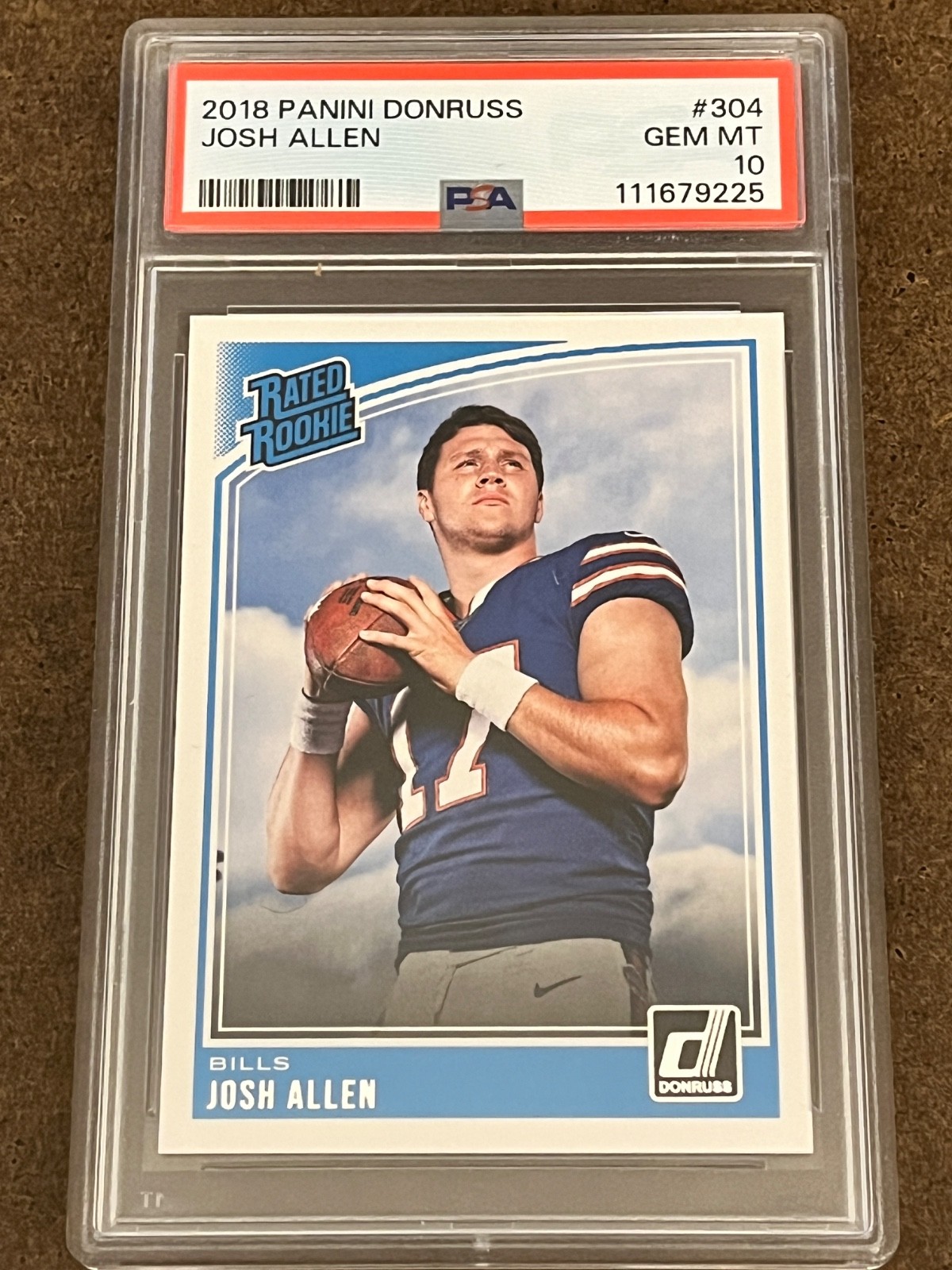2018 Panini Donruss Football - #304 Josh Allen (RC) Bills Gem Mint GEM MT PSA 10