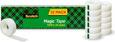 Scotch Magic Tape, Invisible, 12 Rolls Home Office Supplies and Back to School