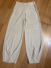 Giorgio Armani Women's Beige Pleated Straight Leg High-Rise Pants, Size 2 Italy