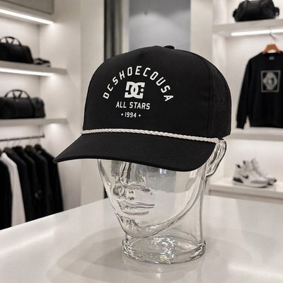 DC Shoes Snapback Hat Black Rope Trucker Cap All Stars 1994 Adjustable NWT