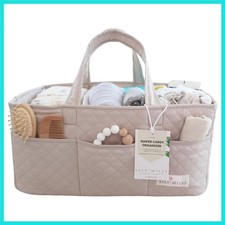 Baby Diaper Caddy Organizer, Quilted Nursery Storage Organizer for Newborn Es...