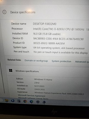 HP EliteBook FJ0O2M0 16.0 GB Windows 11 64 based processor laptop