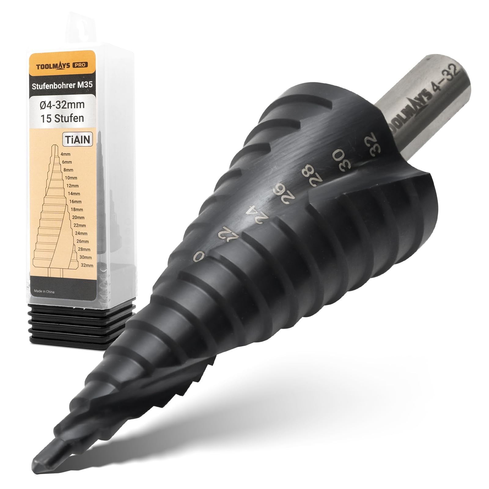 Fresa a Gradini 4-32 mm M35 Cobalto AlTiN per Trapano Professionale