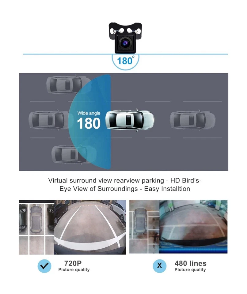 ATOTO AC-HD03LR 720P Rearview Backup Camera (180° Wide-Angle) S8 SD/PM/UL/UP/PR - Image 4 of 4