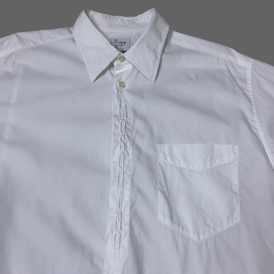 Moschino Cheap and Chic Shirt Button Up White Size 17 / 43 XL Embroidered - Image 4 of 4