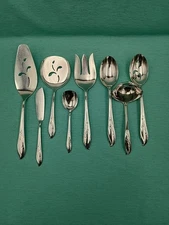 Vtg 1847 Rogers Bros SPRINGTIME Silverplate Serving Pieces Set Of 8