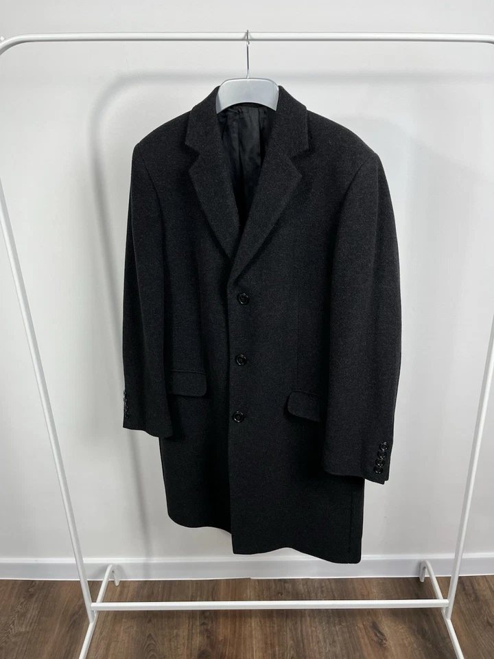 Abrigo formal Aldo Colitti para hombre negro mezcla de lana y cachemir talla 48 Foto 3 de 4