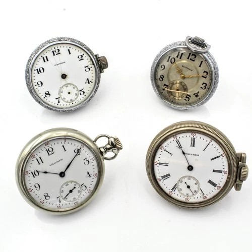 Antique 1907-1915 American Waltham 15j Men's Pocket Watches Lot of 4 #WB4213-3