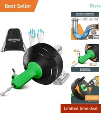 Drain Snake 50 FT Auto Feed Unclog Sink Drain Auger Eco-Friendly Kit