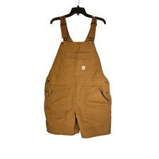Carhartt Rugged Flex Canvas Shortall Overalls Tan Women's Size XL 16-18 Relaxed