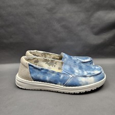 Hey Dude Lena Shoes Womens Size 7 Blue Tie Dye Slip On Casual Comfort Loafers