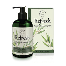 Refresh Massage Oil for Massage Therapy with Eucalyptus  Peppermint Essential O