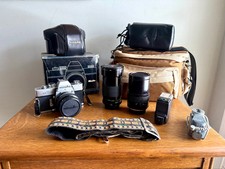 Vtg Minolta SR-T 101, Camera Bag, 2 Extra Lenses, Strap and Accessories Tested 