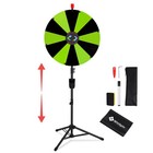 WinSpin 24" Floor Stand Modular Prize Wheel w/ 12 PCS Backup Panels Black Green — photo 1