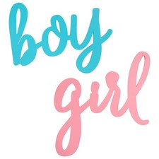 Boy or Girl Wooden Gender Reveal Party Sign Blue and Pink Baby Shower Decor