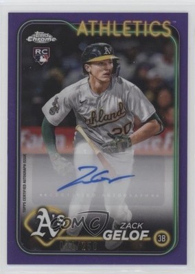 2024 Topps Chrome Update Purple Refractor 31/250 Zack Gelof Rookie Auto RC 07b3