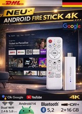 Android 14 Tv Stick Box 4K Wifi 6 BT-Sprachfernbedienung Smart Tube Apps+ 2+16