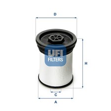 UFI Kraftstofffilter 26.019.01 Filtereinsatz für JEEP LANCIA WK CHEROKEE WK2 KL