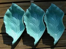 Vintage 3 HOENIG of CALIFORNIA USA LEAF Condiment /Candy Dishes
