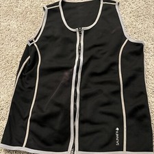SaunaFX Sauna Vest Men Black Gray Neoprene Full Zip Slimming Activewear