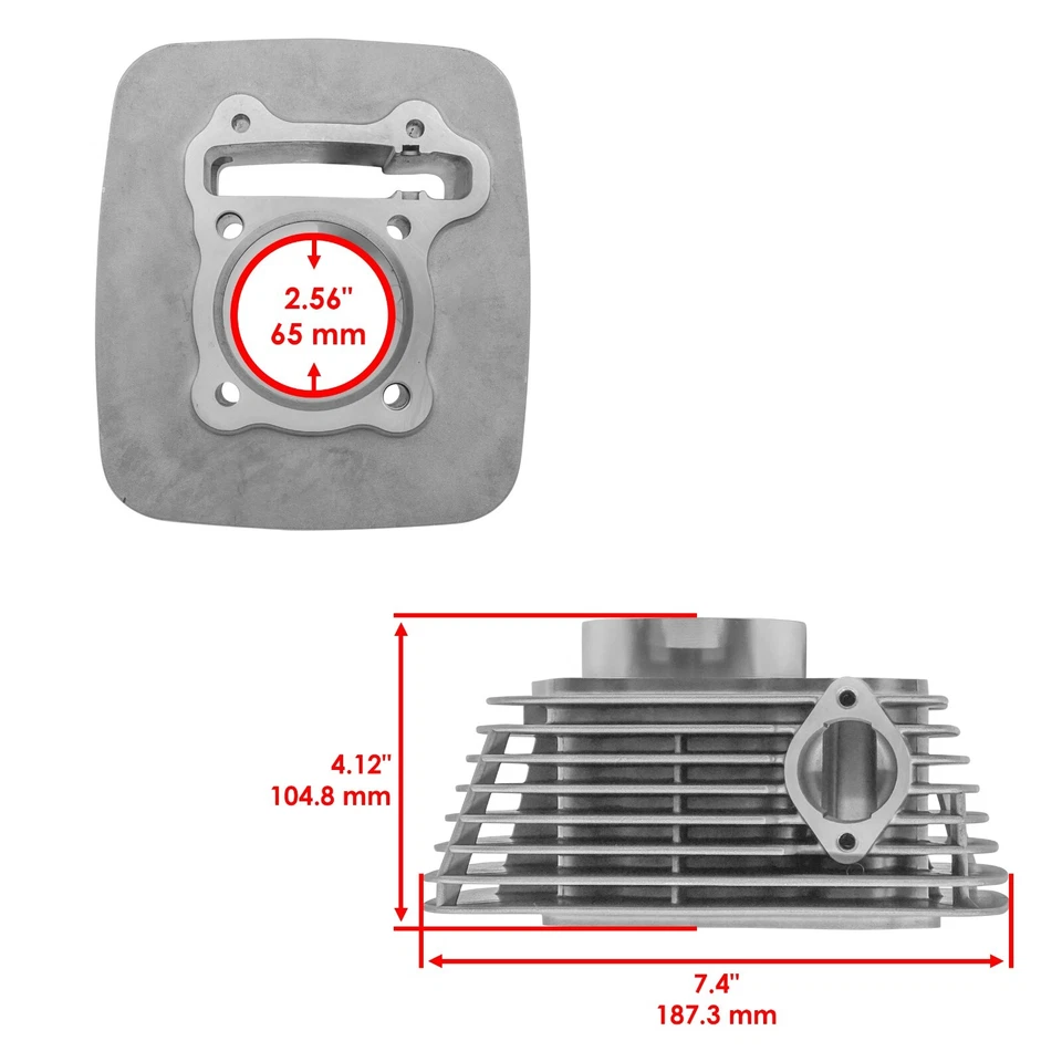 Caltric Cylinder for Polaris Sawtooth 200 2006-2007 0452375 0452843 65mm 196cc — 第 2/4 张图片