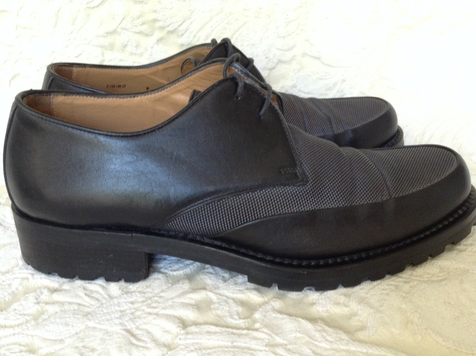 SAOLA SCARPE DERBY BALLY'S TIRION DA UOMO IN PELLE NERA CON SUOLA A LUG TAGLIA 9D