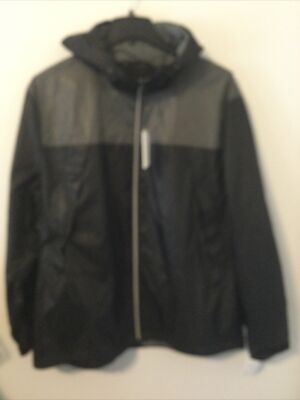 Noize Mens Colorblock Panel Nylon Hoodie Jacket Long Sleeves Front Zip XL wind