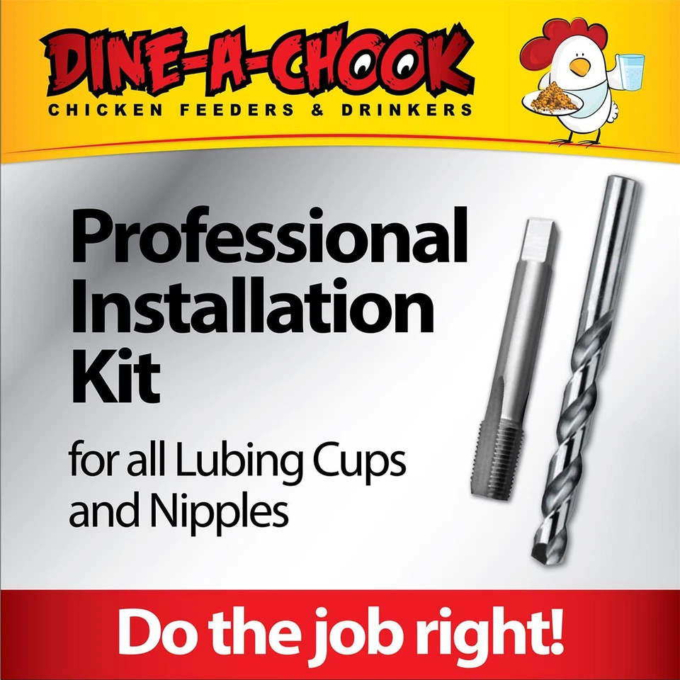 Dine a Chook - Lubing Cup Nipple Install Kit / Chicken Drinker / Feeder Waterer
