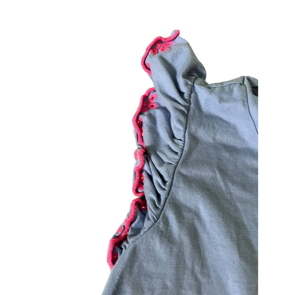 Crewcuts Factory Light Blue Sleeveless Top with Pink Trim, Size 14 - Image 4 of 4