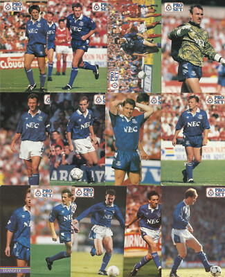 Proset Pro Set 1991/92 Everton FC x 13 Komplettsatz