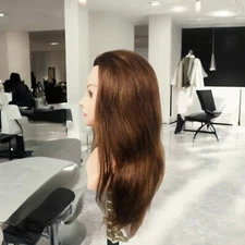 24'' Training Mannequin Head with 100% REAL HUMAN HAIR. Cosmetology Practice!