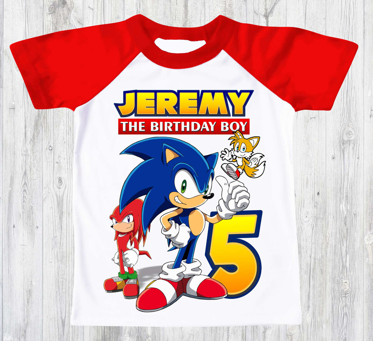 Sonic T Shirt Personalized Family Birthday Custom Name Age Kids