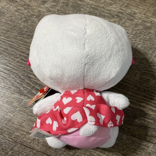 Hello Kitty 6" Plush Ty Beanie Babies Pink Glasses & Dress with Hearts Sanrio - 第 2/3 張圖片