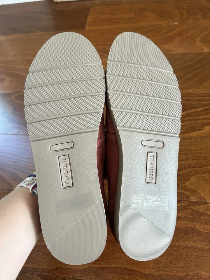 Mocasines planos Cobb Hill para mujer sin cordones 10 M rojos oxidados gamuza punta cerrada NUEVO Foto 4 de 4