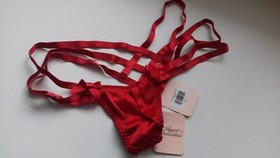 AGENT PROVOCATEUR SEXY RED DELILAH THONG SIZE 2 SMALL UK 8 BNWT